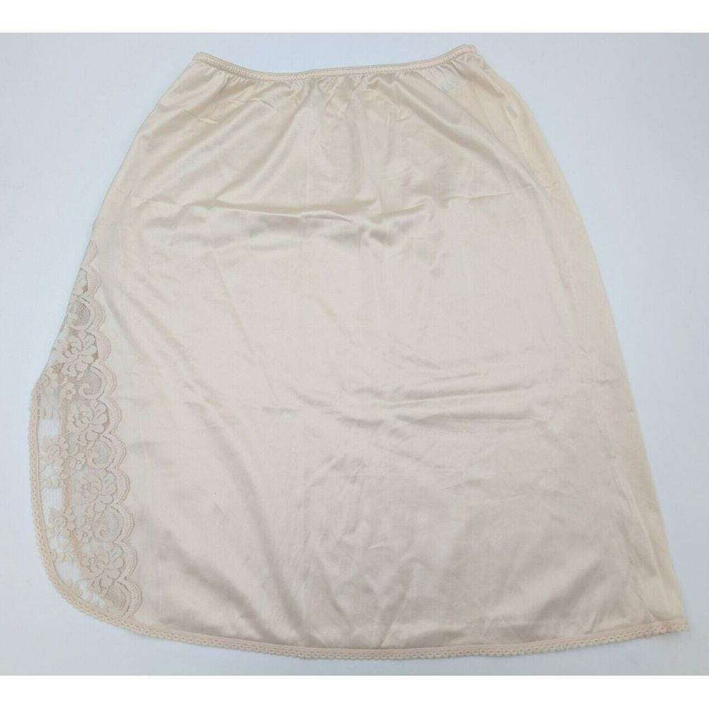 Vintage Sears‎ Daye Rose Half Slip Lace Trim Embroidered Rose Size Large Satin